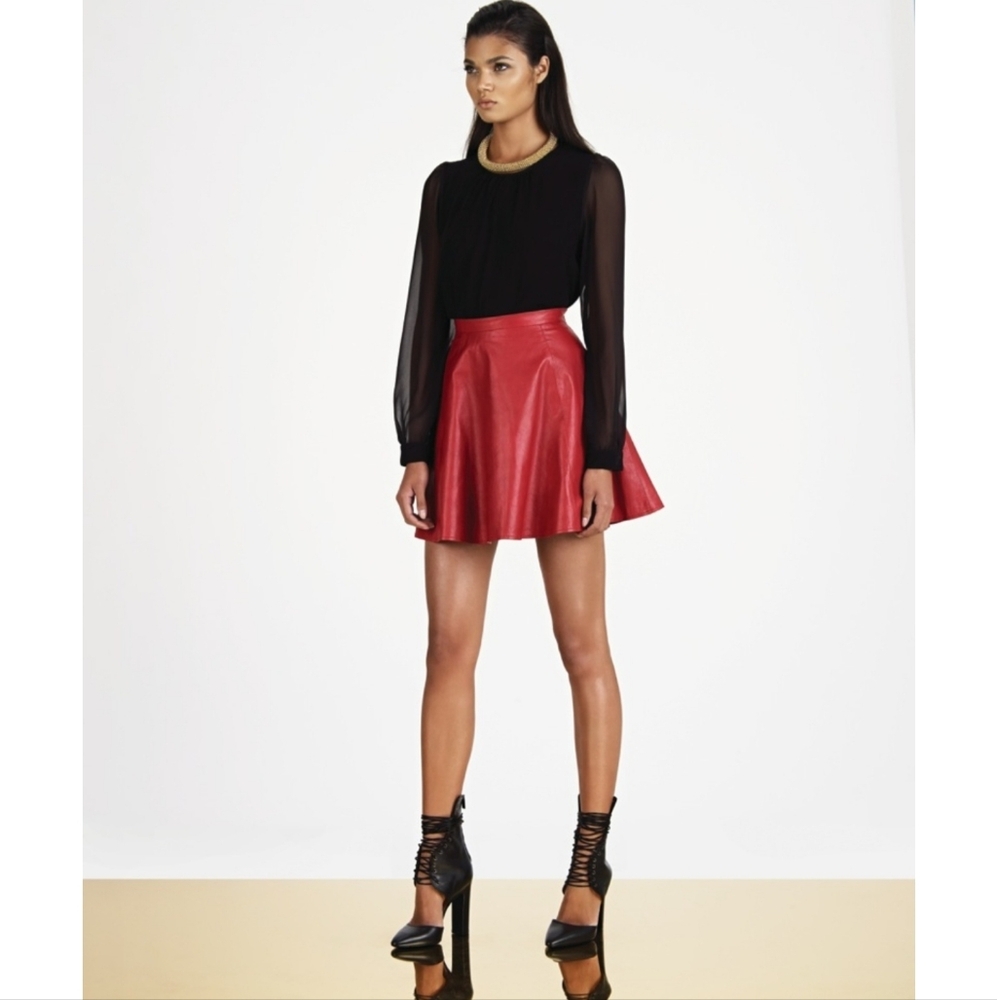 Monica Rose Collabs with Lovers + Friends Leather Skirt
